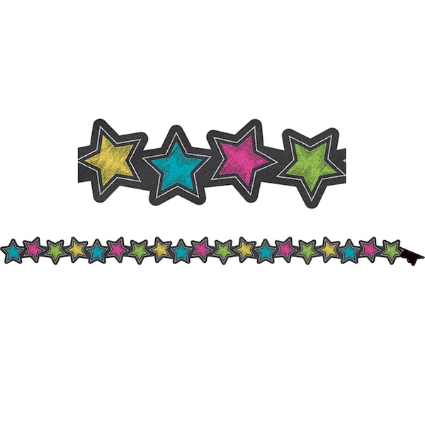 Teacher Created Resources Chalkboard Brights Stars Magnetic Border, 24 Feet/Pack, PK3 TCR77313 - main